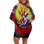We Are Roosters Halloween Off Shoulder Short Dress Pumpkin Scary Spooky Season - Aussie Hoodie