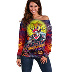We Are Roosters Halloween Off Shoulder Sweater Pumpkin Scary Spooky Season - Aussie Hoodie