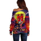 We Are Roosters Halloween Off Shoulder Sweater Pumpkin Scary Spooky Season - Aussie Hoodie