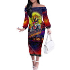 We Are Roosters Halloween Off The Shoulder Long Sleeve Dress Pumpkin Scary Spooky Season - Aussie Hoodie
