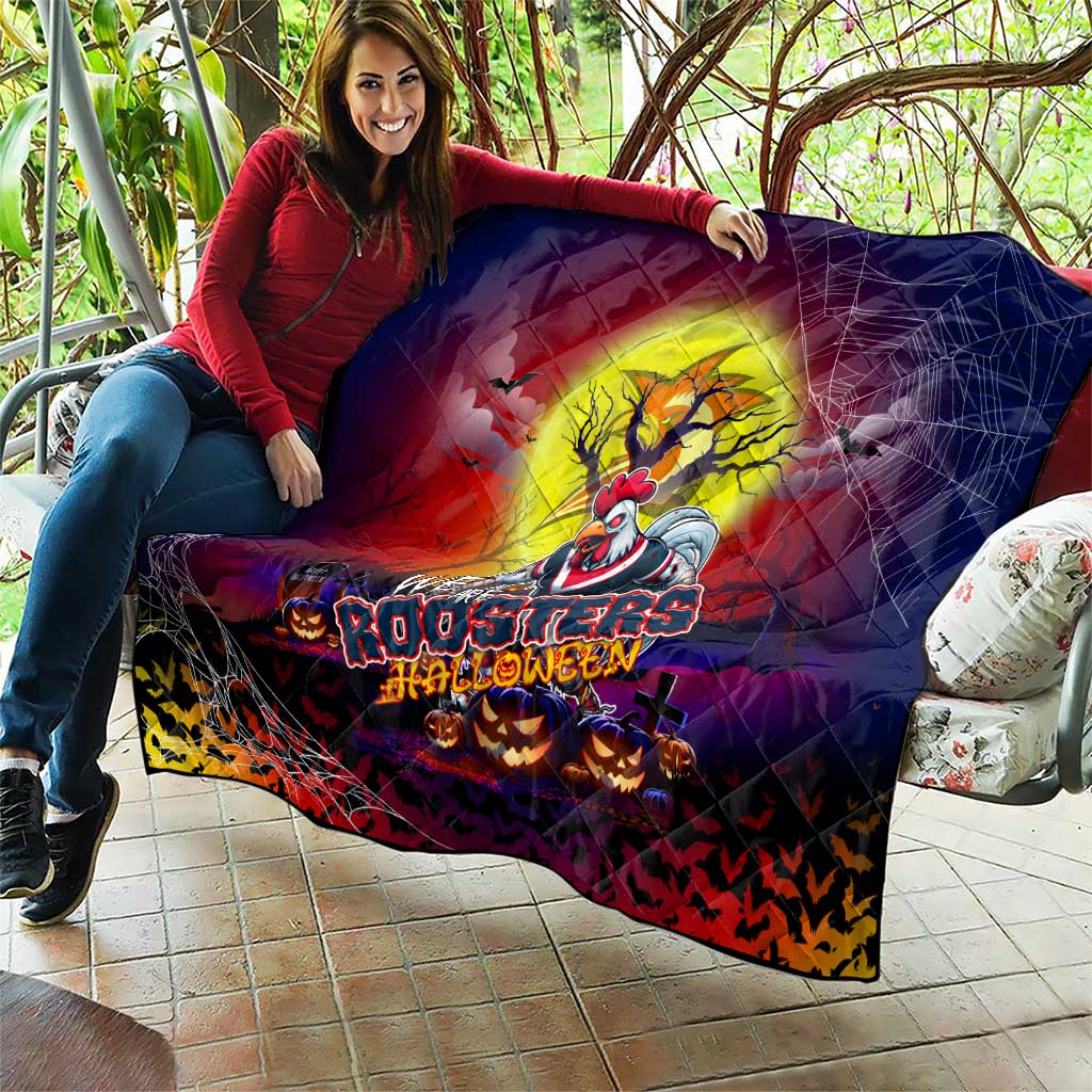 We Are Roosters Halloween Quilt Pumpkin Scary Spooky Season - Aussie Hoodie