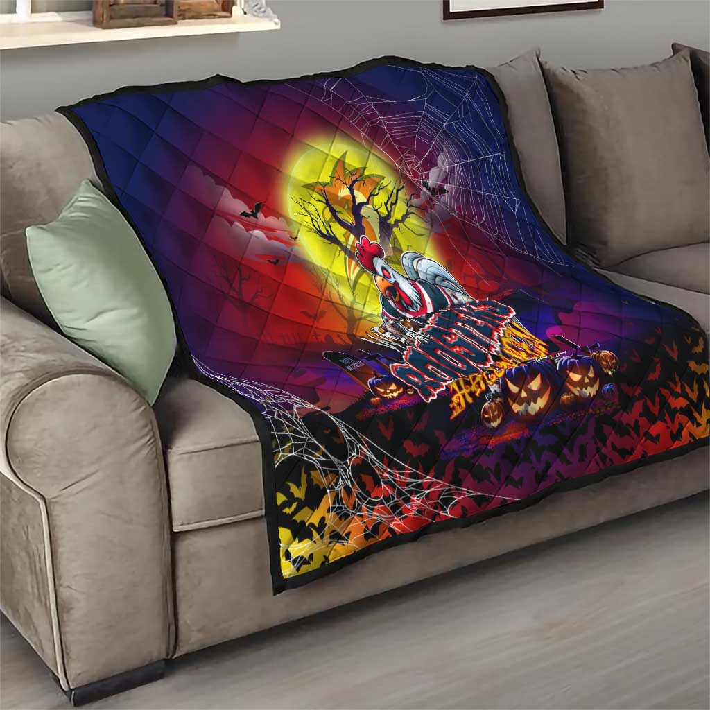 We Are Roosters Halloween Quilt Pumpkin Scary Spooky Season - Aussie Hoodie
