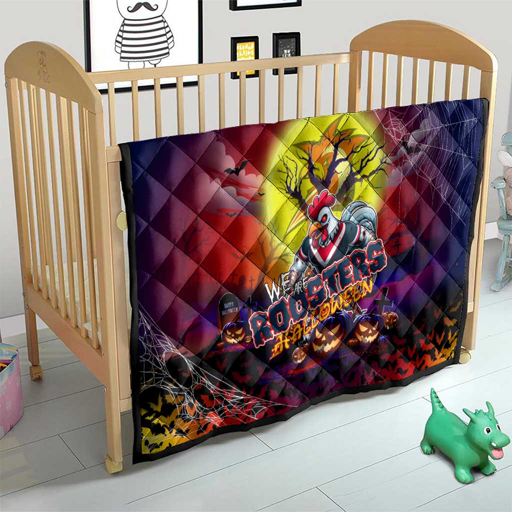 We Are Roosters Halloween Quilt Pumpkin Scary Spooky Season - Aussie Hoodie