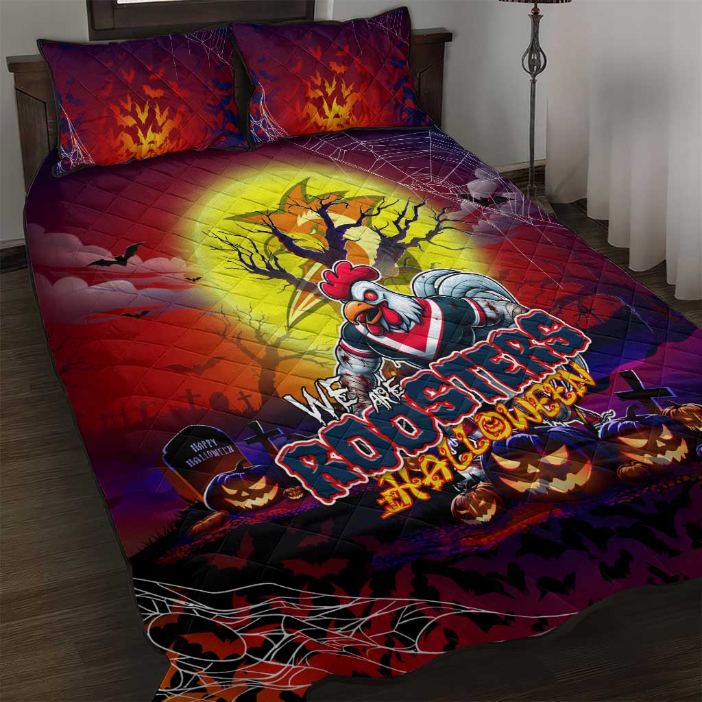 We Are Roosters Halloween Quilt Bed Set Pumpkin Scary Spooky Season - Aussie Hoodie