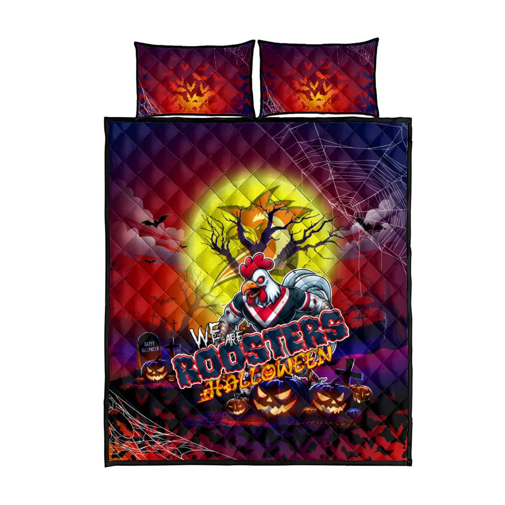We Are Roosters Halloween Quilt Bed Set Pumpkin Scary Spooky Season - Aussie Hoodie