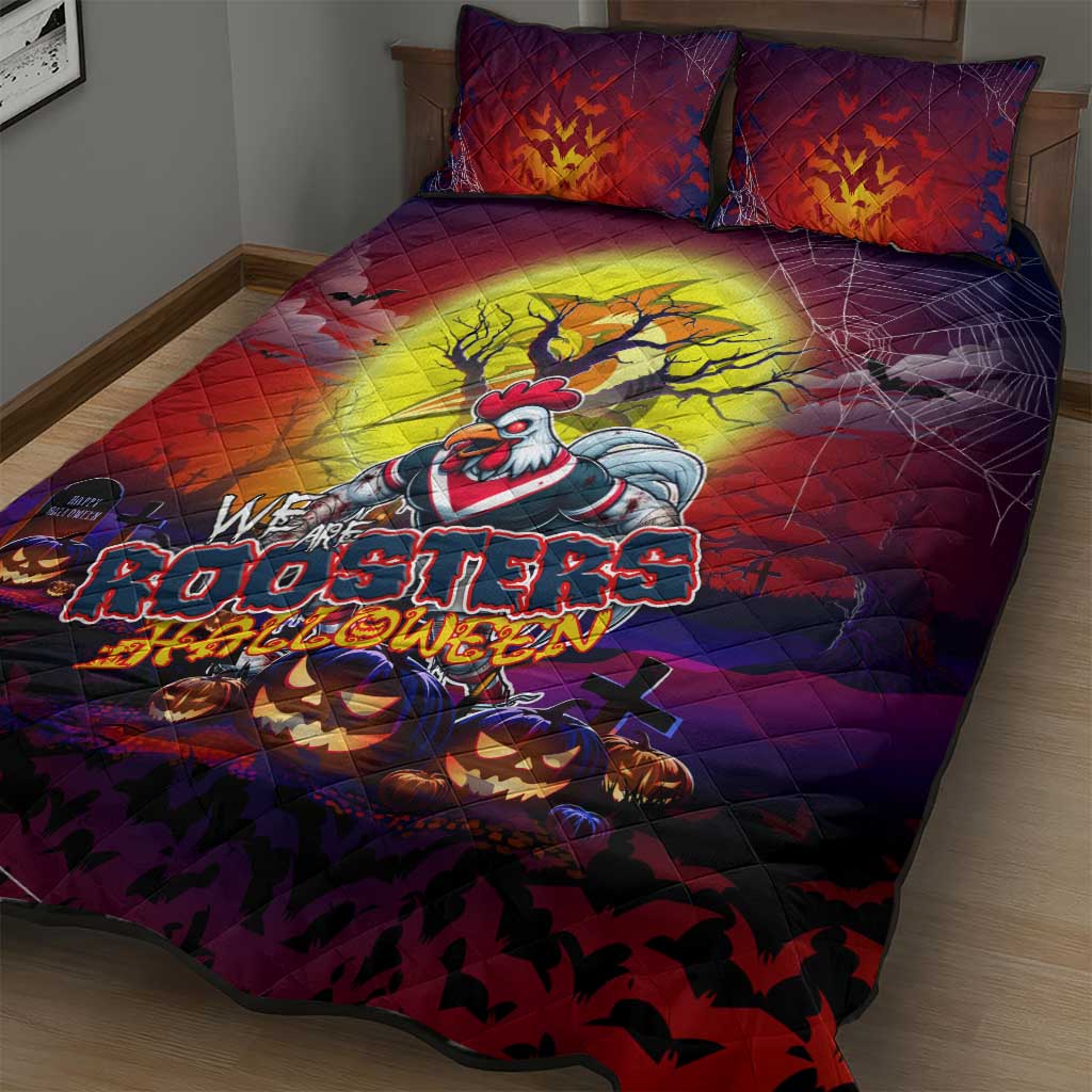 We Are Roosters Halloween Quilt Bed Set Pumpkin Scary Spooky Season - Aussie Hoodie