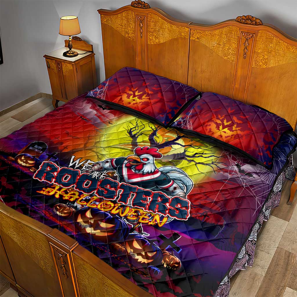 We Are Roosters Halloween Quilt Bed Set Pumpkin Scary Spooky Season - Aussie Hoodie