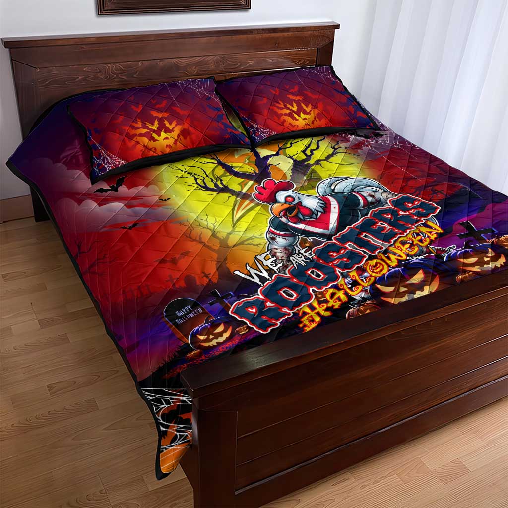 We Are Roosters Halloween Quilt Bed Set Pumpkin Scary Spooky Season - Aussie Hoodie