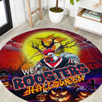 We Are Roosters Halloween Round Carpet Pumpkin Scary Spooky Season - Aussie Hoodie