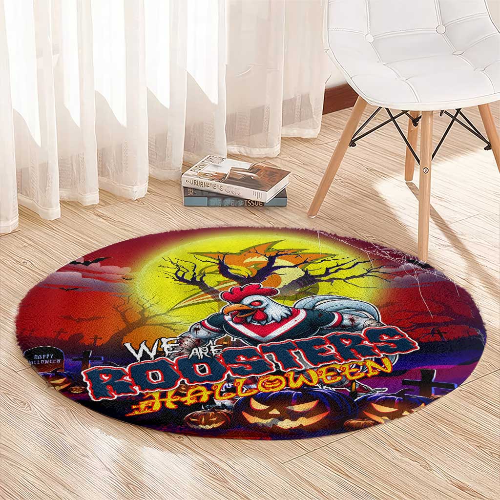We Are Roosters Halloween Round Carpet Pumpkin Scary Spooky Season - Aussie Hoodie