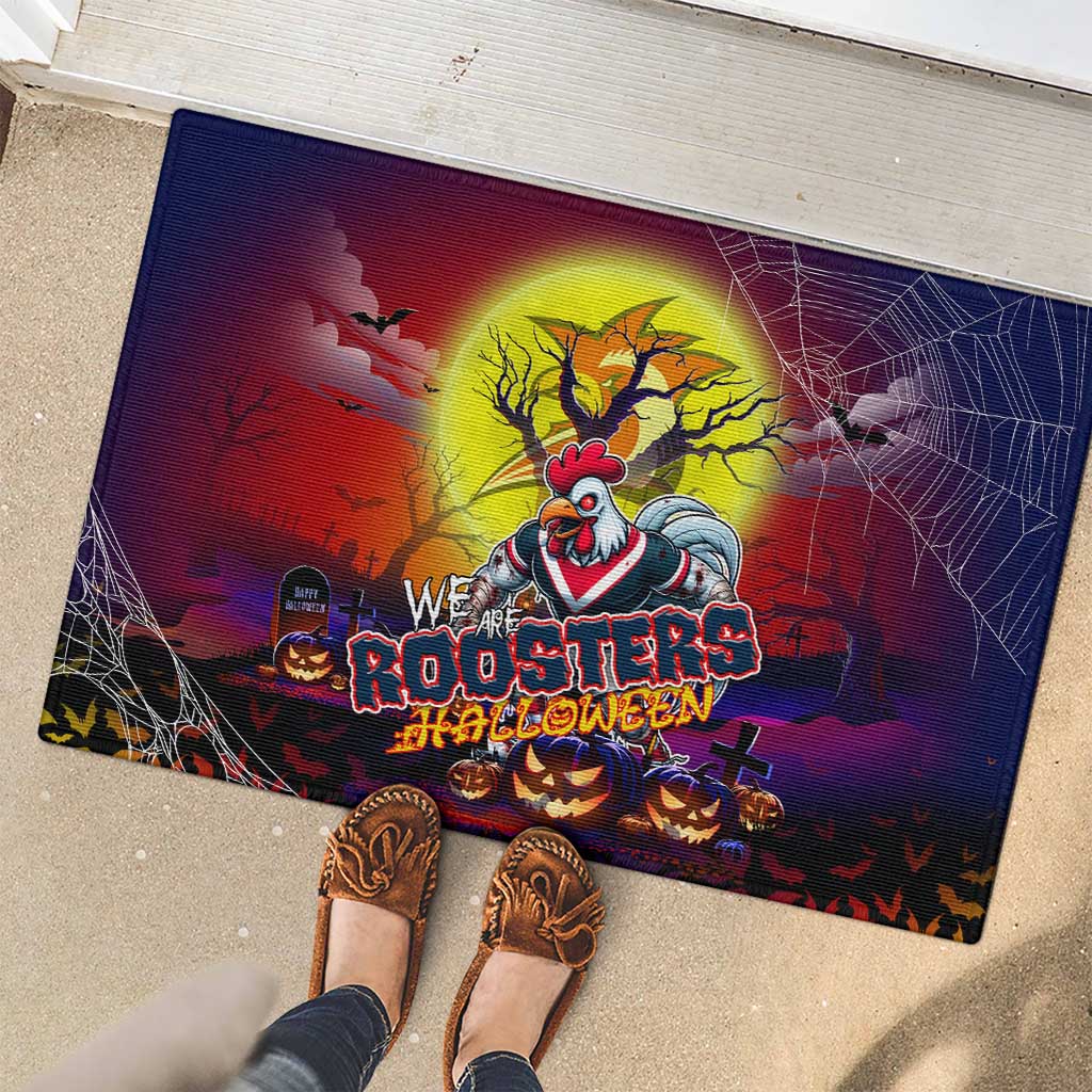 We Are Roosters Halloween Rubber Doormat Pumpkin Scary Spooky Season - Aussie Hoodie