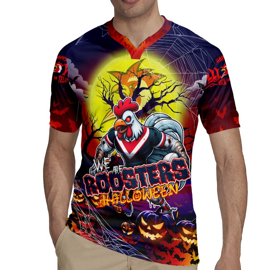 We Are Roosters Halloween Rugby Jersey Pumpkin Scary Spooky Season - Aussie Hoodie