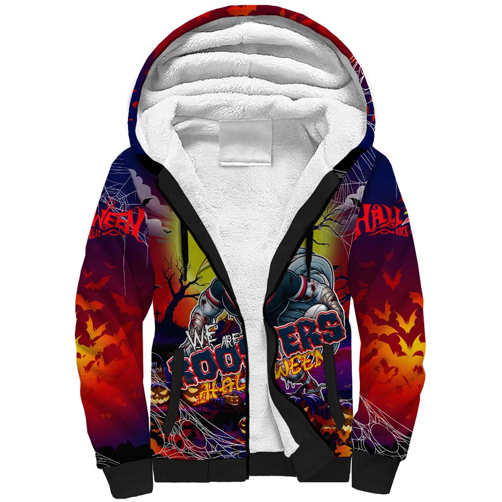 We Are Roosters Halloween Sherpa Hoodie Pumpkin Scary Spooky Season - Aussie Hoodie