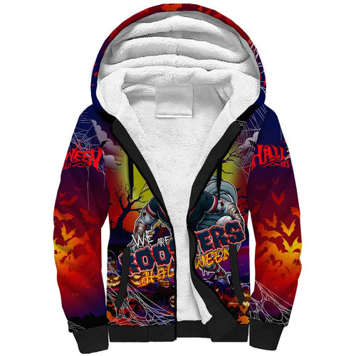 We Are Roosters Halloween Sherpa Hoodie Pumpkin Scary Spooky Season - Aussie Hoodie