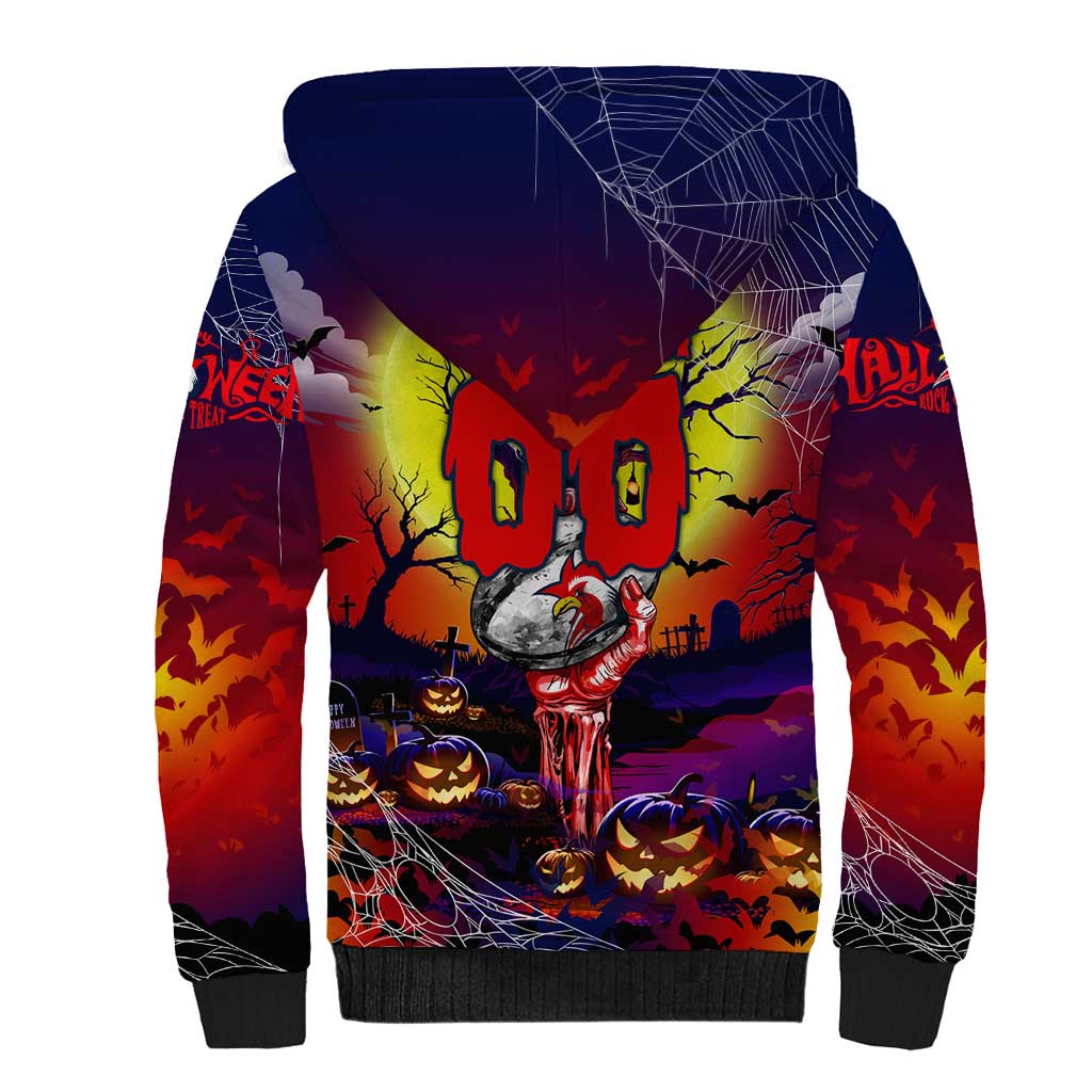 We Are Roosters Halloween Sherpa Hoodie Pumpkin Scary Spooky Season - Aussie Hoodie