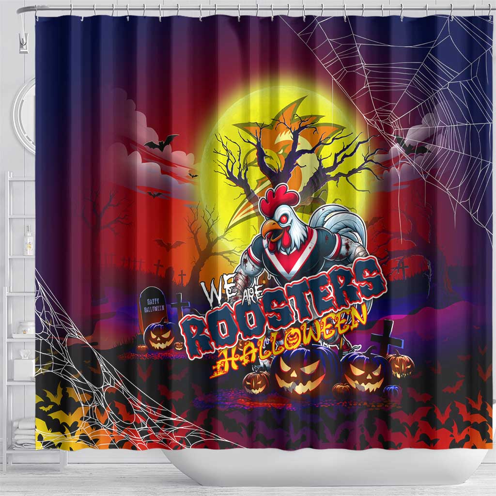We Are Roosters Halloween Shower Curtain Pumpkin Scary Spooky Season - Aussie Hoodie