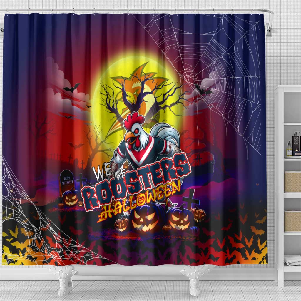 We Are Roosters Halloween Shower Curtain Pumpkin Scary Spooky Season - Aussie Hoodie