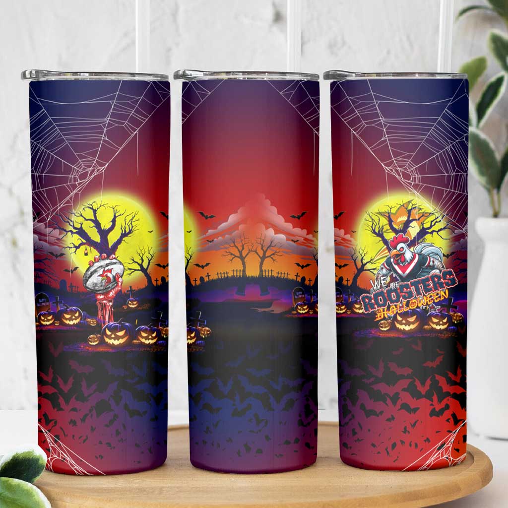 We Are Roosters Halloween Skinny Tumbler Pumpkin Scary Spooky Season - Aussie Hoodie