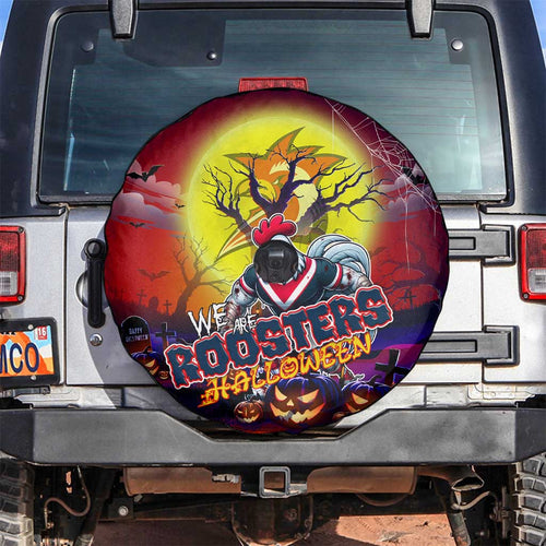 We Are Roosters Halloween Spare Tire Cover Pumpkin Scary Spooky Season - Aussie Hoodie