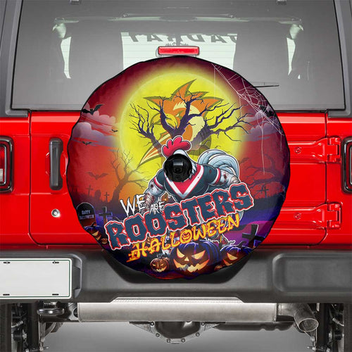 We Are Roosters Halloween Spare Tire Cover Pumpkin Scary Spooky Season - Aussie Hoodie