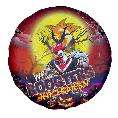 We Are Roosters Halloween Spare Tire Cover Pumpkin Scary Spooky Season - Aussie Hoodie