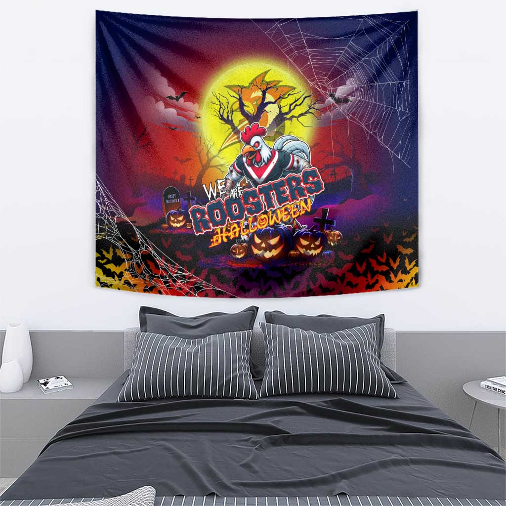 We Are Roosters Halloween Tapestry Pumpkin Scary Spooky Season - Aussie Hoodie