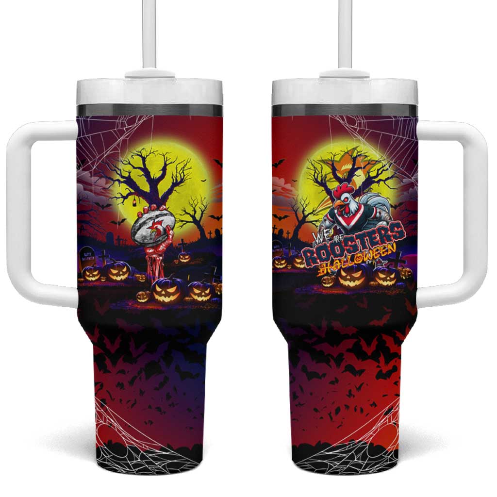 We Are Roosters Halloween Tumbler With Handle Pumpkin Scary Spooky Season - Aussie Hoodie