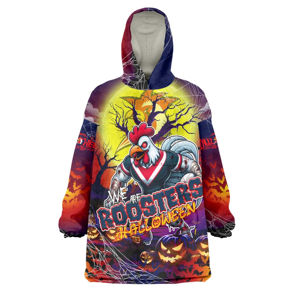 We Are Roosters Halloween Wearable Blanket Hoodie Pumpkin Scary Spooky Season - Aussie Hoodie