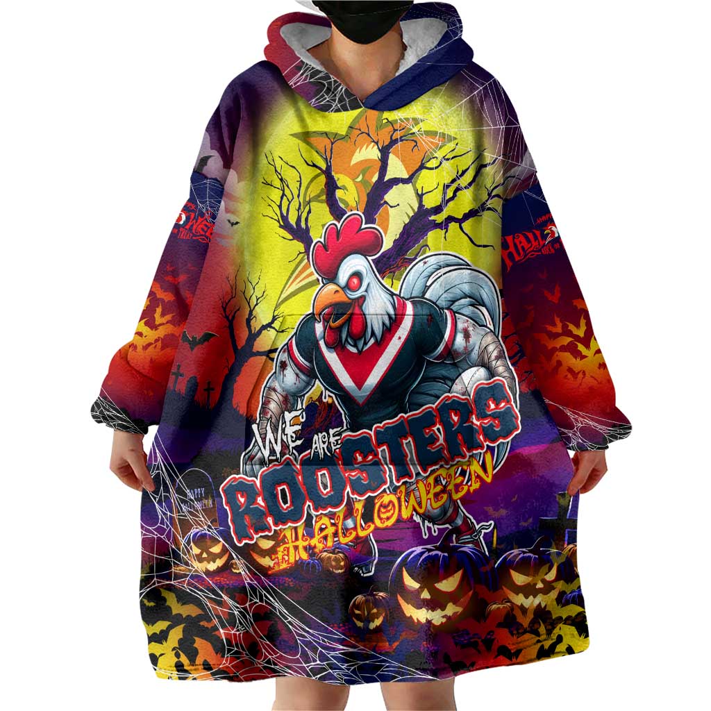 We Are Roosters Halloween Wearable Blanket Hoodie Pumpkin Scary Spooky Season - Aussie Hoodie