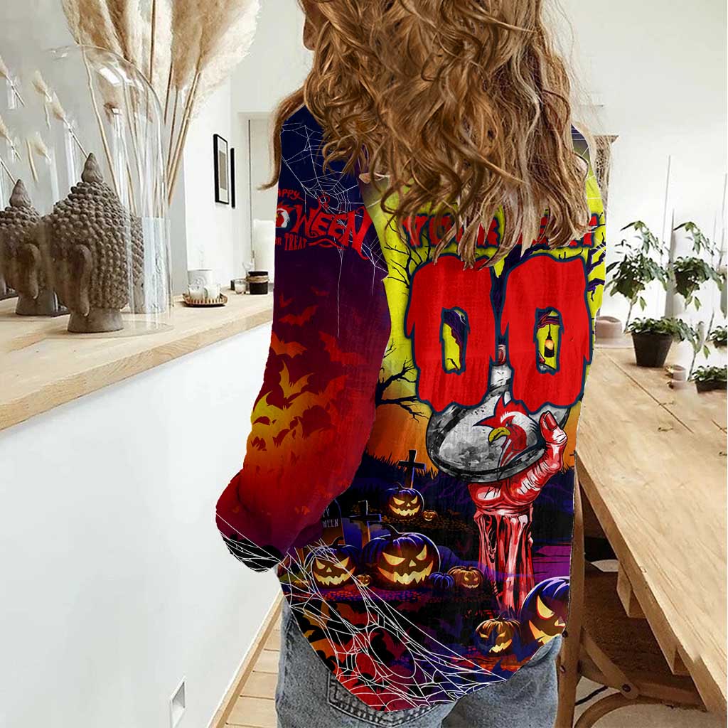 We Are Roosters Halloween Women Casual Shirt Pumpkin Scary Spooky Season - Aussie Hoodie