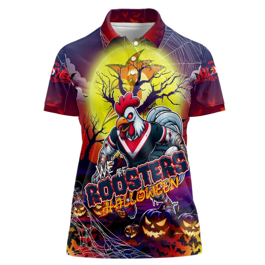 We Are Roosters Halloween Women Polo Shirt Pumpkin Scary Spooky Season - Aussie Hoodie
