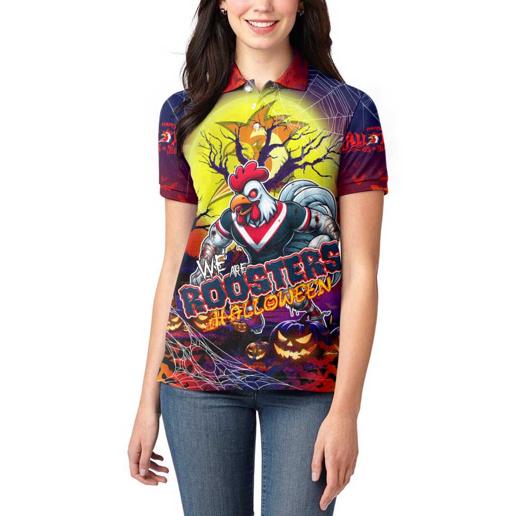 We Are Roosters Halloween Women Polo Shirt Pumpkin Scary Spooky Season - Aussie Hoodie