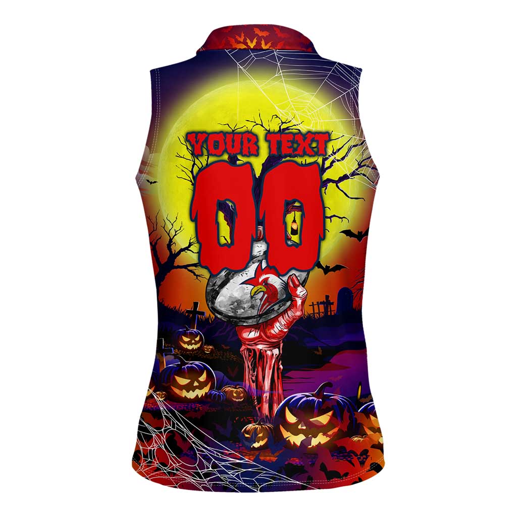 We Are Roosters Halloween Women Sleeveless Polo Shirt Pumpkin Scary Spooky Season - Aussie Hoodie