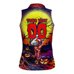 We Are Roosters Halloween Women Sleeveless Polo Shirt Pumpkin Scary Spooky Season - Aussie Hoodie