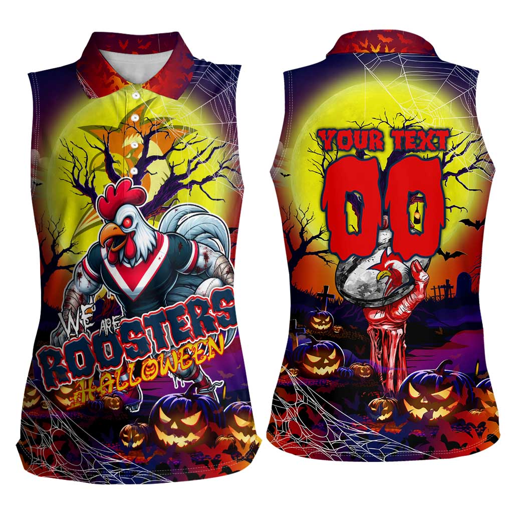 We Are Roosters Halloween Women Sleeveless Polo Shirt Pumpkin Scary Spooky Season - Aussie Hoodie