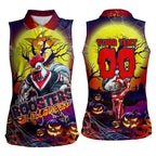We Are Roosters Halloween Women Sleeveless Polo Shirt Pumpkin Scary Spooky Season - Aussie Hoodie
