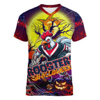 We Are Roosters Halloween Women V-Neck T-Shirt Pumpkin Scary Spooky Season - Aussie Hoodie