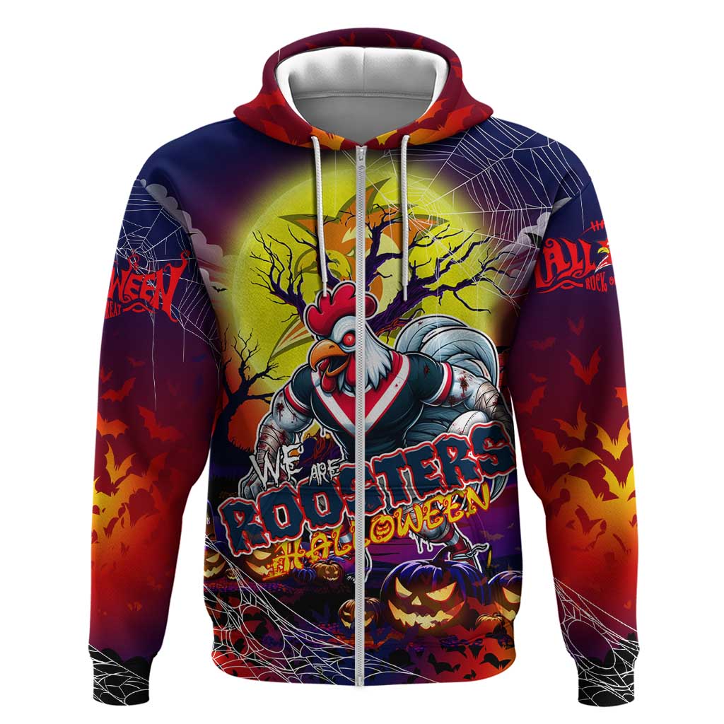 We Are Roosters Halloween Zip Hoodie Pumpkin Scary Spooky Season - Aussie Hoodie