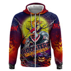 We Are Roosters Halloween Zip Hoodie Pumpkin Scary Spooky Season - Aussie Hoodie