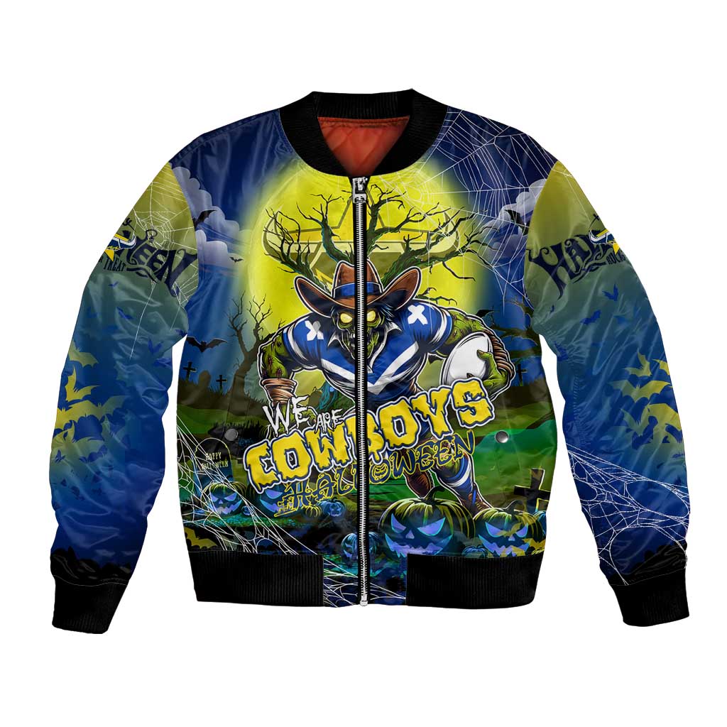 We Are Cowboys Halloween Bomber Jacket Pumpkin Scary Spooky Season - Aussie Hoodie