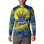 We Are Cowboys Halloween Button Sweatshirt Pumpkin Scary Spooky Season - Aussie Hoodie