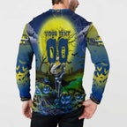 We Are Cowboys Halloween Button Sweatshirt Pumpkin Scary Spooky Season - Aussie Hoodie