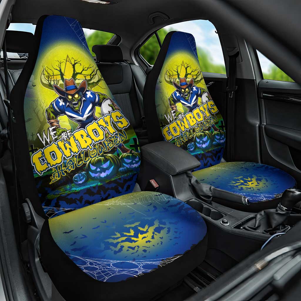 We Are Cowboys Halloween Car Seat Cover Pumpkin Scary Spooky Season - Aussie Hoodie