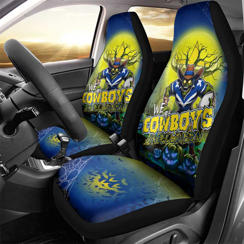We Are Cowboys Halloween Car Seat Cover Pumpkin Scary Spooky Season - Aussie Hoodie
