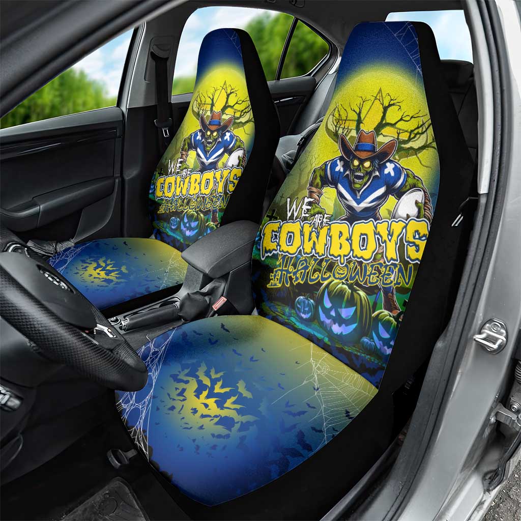 We Are Cowboys Halloween Car Seat Cover Pumpkin Scary Spooky Season - Aussie Hoodie
