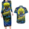 We Are Cowboys Halloween Couples Matching Long Sleeve Bodycon Dress and Hawaiian Shirt Pumpkin Scary Spooky Season - Aussie Hoodie