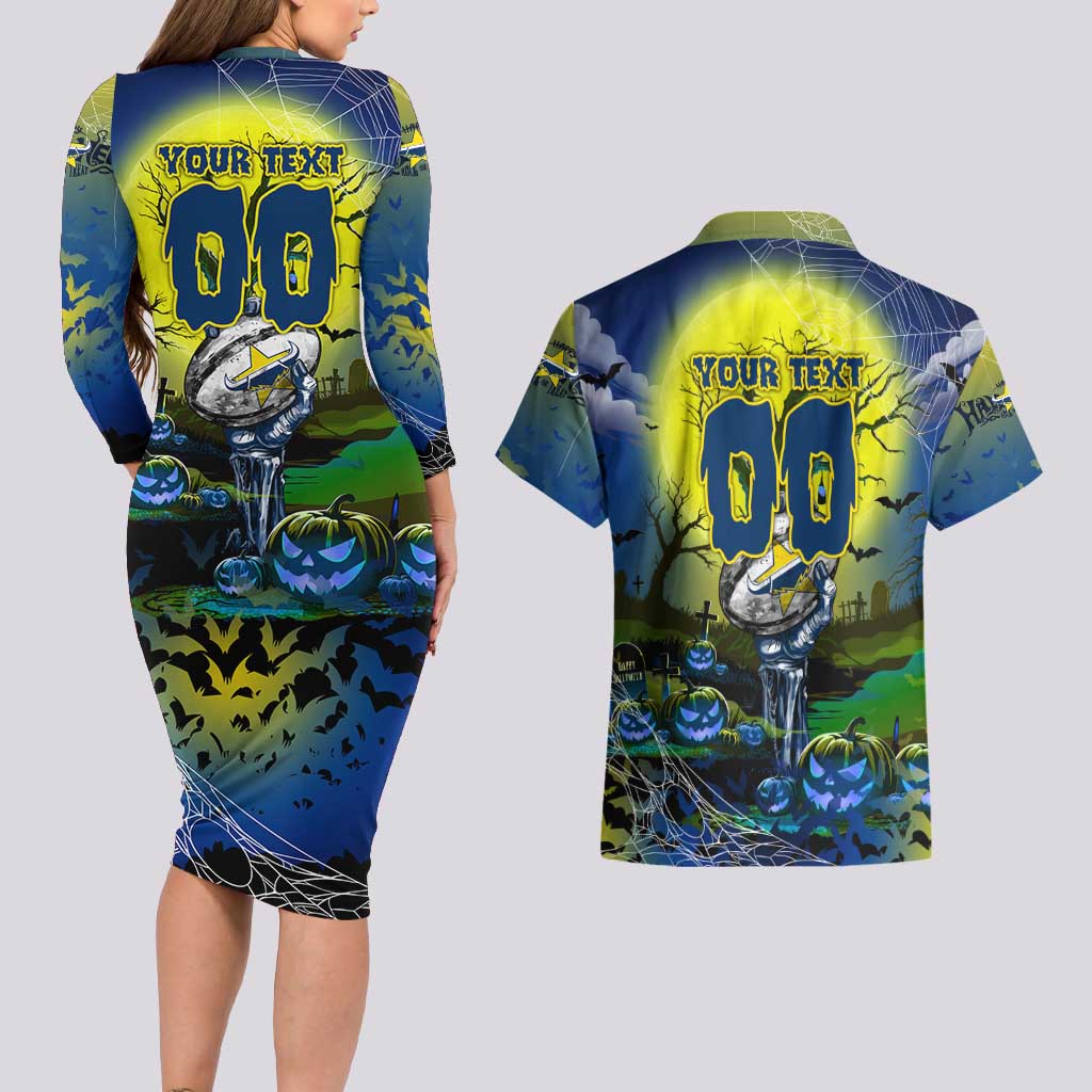 We Are Cowboys Halloween Couples Matching Long Sleeve Bodycon Dress and Hawaiian Shirt Pumpkin Scary Spooky Season - Aussie Hoodie