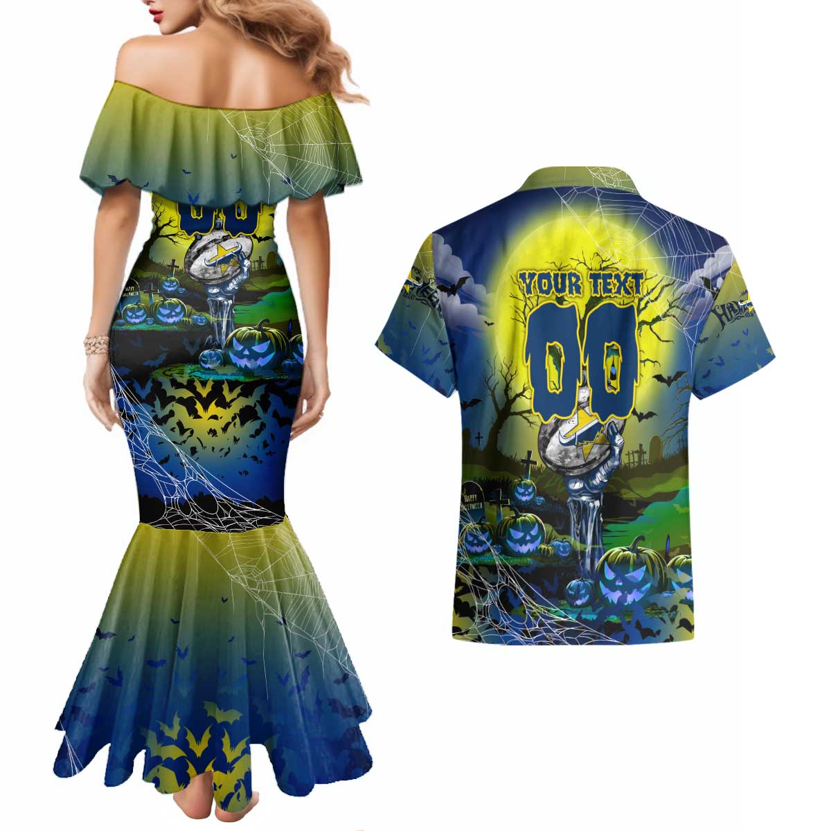 We Are Cowboys Halloween Couples Matching Mermaid Dress and Hawaiian Shirt Pumpkin Scary Spooky Season - Aussie Hoodie