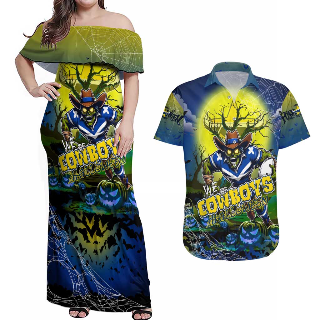 We Are Cowboys Halloween Couples Matching Off Shoulder Maxi Dress and Hawaiian Shirt Pumpkin Scary Spooky Season - Aussie Hoodie