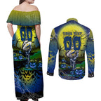 We Are Cowboys Halloween Couples Matching Off Shoulder Maxi Dress and Long Sleeve Button Shirt Pumpkin Scary Spooky Season - Aussie Hoodie